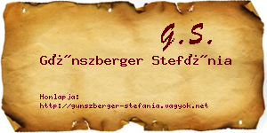 Günszberger Stefánia névjegykártya